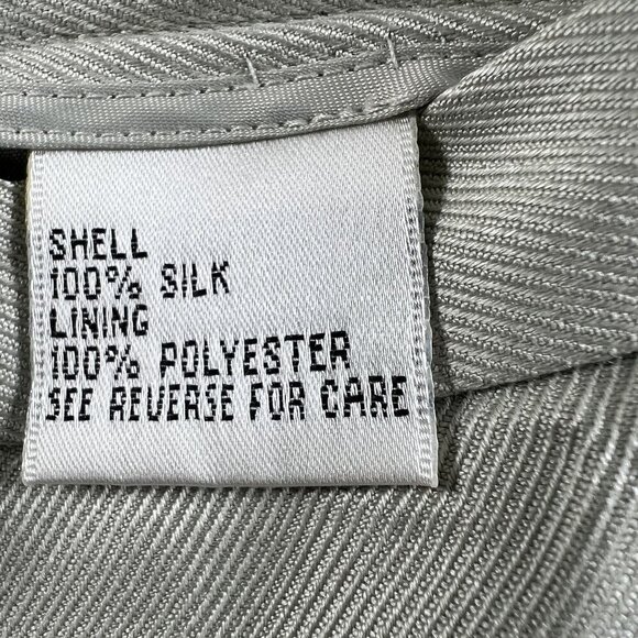 Talbots Pure Silk Pants Size 8 off white Side Zip Straight Leg Career Business - Picture 13 of 16